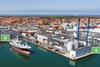 The image shows an overhead shot of Denmark's Port of Skagen