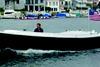 The hydrogen fuel cell powered water taxi underway in California.