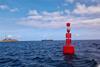 Almarin has supplied two Balizamar C1600T buoys with lanterns to mark the entrance to the port  on Santiago Island
