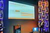 The image shows the Nautiworx digital workboat finder tool being unveiled at SMM Hamburg