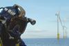 A REDS diver on site at the Barrow Offshore Wind Farm.