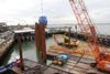 Mistley Marine’s crane barge Spartacus delivered piles last month, which were installed by main contractor Groupbridge.