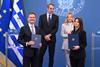 From left Manos Manousakis, IPTO Greece prime minister Kyriakos Mitsotakis, Italian prime minister Giorgia Meloni Terna CEO Giuseppina Di Foggia