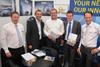 At the signing, from left: Stuart Gilligan, marine field sales engineer, Outreach Ltd UK; Jonathan Mitchell, managing director, Sentinel Marine Ltd; Matthijs van der Ham, managing director, FAST RSQ; Alexander Schouten, commercial director, Palf...