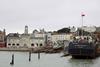 In this photo taken on Tuesday, a coaster occupies the no 1 slipway, with slipways 2, 3 and 4 to the left and then the Ramsgate Maritime Museum. Photo by Peter Barker