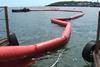 Falmouth's oil spill response boom during a test deployment (Falmouth Harbour Commissioners)