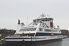 The Schlesweg-Holstein is seen in the harbour at Kiel.