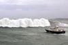The 'Interceptor 38' was hit by a huge breaking wave during rough weather seakeeping trials