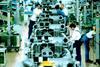 Workers assemble MTU series 4000 engines, the sales of which rose by 26% last year.