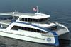 The image shows a render of Port Houston's new hybrid electric ferry