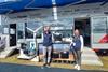 Chris Fower, sales and marketing director and Marjeta Samec, marketing executive at Fischer Panda UK on their stand at Seawork 2025
