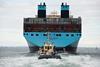 Svitzer towing Majestic Maersk out of the Port of Copenhagen