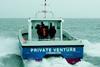 Private Venture cruises towards the fishing grounds at 18.5 knots.