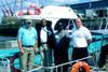 Hamish McCallum of GDM Lindex Ltd; Errol Maynard, Board Director of St Christopher Air &amp; Sea Ports Authority; Carl Parke, Chief Pilot for Nevis Air &amp; Sea Ports Authority; and Trevor Banting of Pepe Boat Sales at seawork prior to the firs...