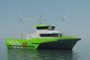 The Austal 27m trimaran WFSV render for Turbine Transfers