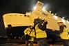 A television crew at work filming the refit of P&O’s Pride of Bruges at A&P Tyne.