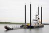 Amoris’ barge unloading equipment can be seen on the port side just ahead of the wheelhouse.