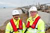 DP World chairman Sultan Ahmed Bin Sulayem with Simon Moore CEO of London Gateway, alongside berth 1, which opens next year.