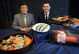 L to R Mr Tadashi Fujiwara, the Consul General of Japan in Edinburgh and Adam Wing, Head of Trade Marketing, Seafood Scotland