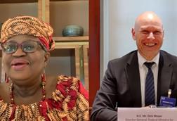 Ngozi Okonjo-Iweala, WTO Director-General and Dirk Meyer, head of Directorate-General 1 of Germany’s Federal Ministry for Economic Cooperation and Development 