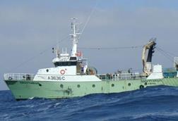 The Portugese fishing vessel Sagittarius on the water