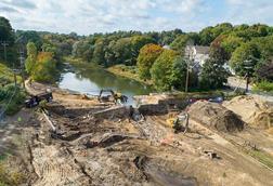 Removal of Holmes Dam from Town Brook in Plymouth Massachusetts