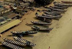 Fishing canoes in Ghana