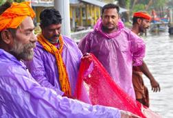 Officials engaged in validation and georeferencing of marine fishing villages at Munambam fishing harbour in Ernakulam
