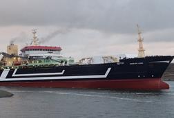 A PP Group fishing trawler leaves port