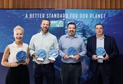 (l-r) Heidi Walker (Walker Seafoods), Bill Wall (Coles), Scott Wing (Woolworths Group), Brett Patience (Bidfood)
