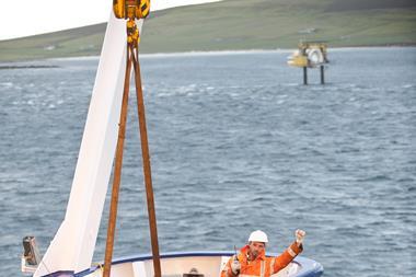 Cable laying at the tidal test site (Credit Mike Brookes-Roper, courtesy of EMEC) _M5R8324