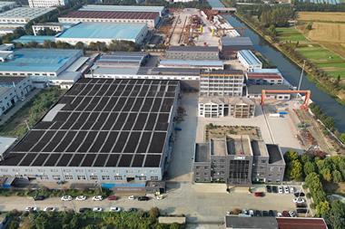 The image shows an aerial view of the DMT Hinlee Marine Equipment site