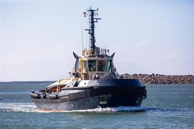 Svitzer Barrington tugboat at sea