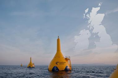 A still of the CorPower Ocean POWER-Farm at sea