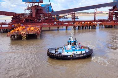 The image shows the tugboat “WS Centaurus” at the Port of Ponta da Madeira, in São Luís (Maranhão) Wilson Sons