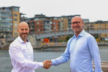 Peter Morsbach,CEO Hoglund (L) and Rune Braastad,President ABBs Marine and Ports division