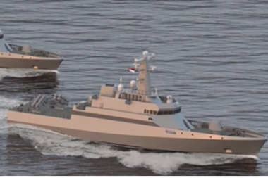 A render of two Indonesian navy KCR-70 Fast Attack Craft