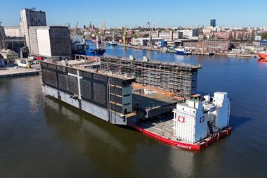 Floating docks at Wulkan Shipyard