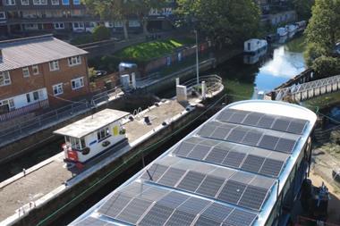 The image shows the solar installations at MSO Marine in Brentford