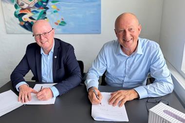 Henrik Mortensen, JCI Marine & Navy director, William Gielen, global service director, Viking Marine Fire Service