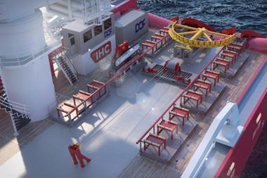 The image shows a DOF Atlantic vessel Cable Repair Spread