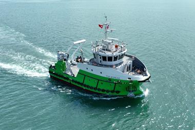 The image shows the vessel Tor Boreas on the water