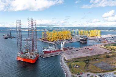 The image shows a wide angle short of Scotland's Port of Nigg