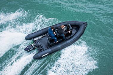 The image shows the Ribcraft PRO 480 Electric on the water