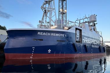 The image shows a close up of the vessel Reach Remote 1