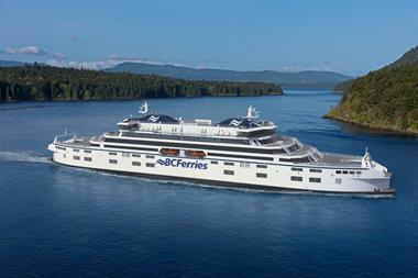 A render of BC Ferries’ new hybrid ferry design