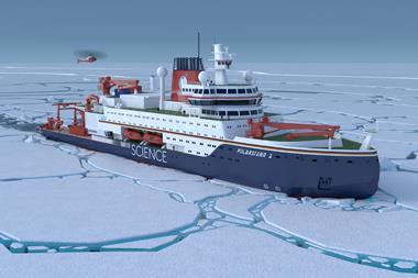 A 3D render of the new Polarstern polar research ship