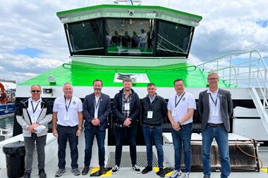 Strategic Marine and Mainprize Offshore teams at Seawork 2024, where the multi-vessel Supa Swath contract was signed