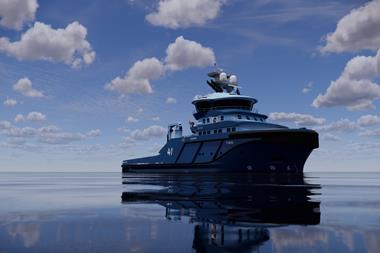 A render of the Ostensjo Hybrid Tug