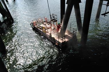 The image shows the ScaffFloat platform ​for Altrad for ConocoPhillips in Teesside